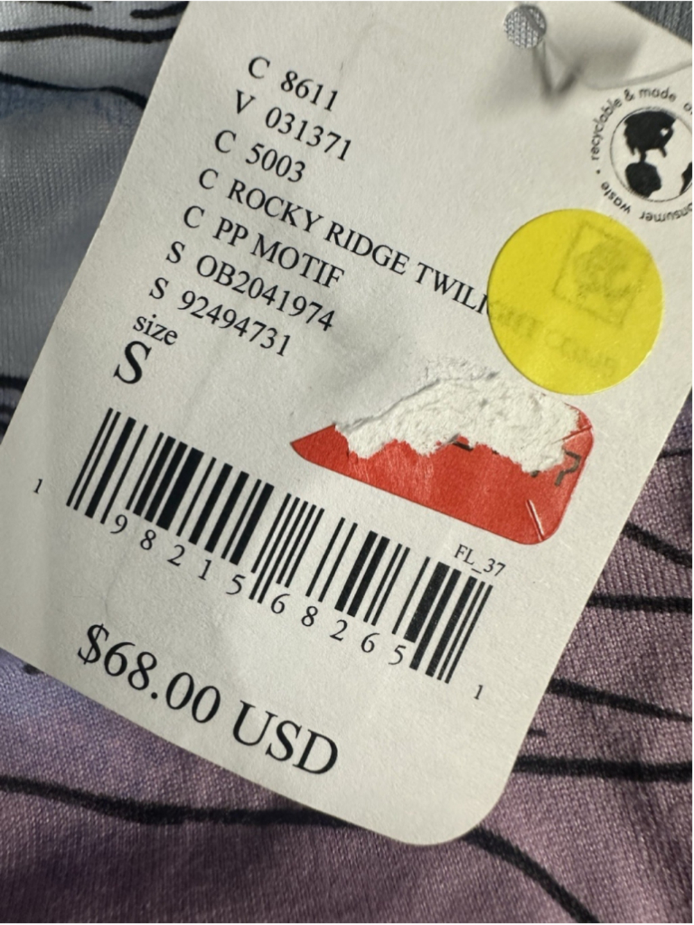 NWT FP Movement Right On Run Printed Long Sleeve Layer Rocky Ridge - Picture 3 of 5